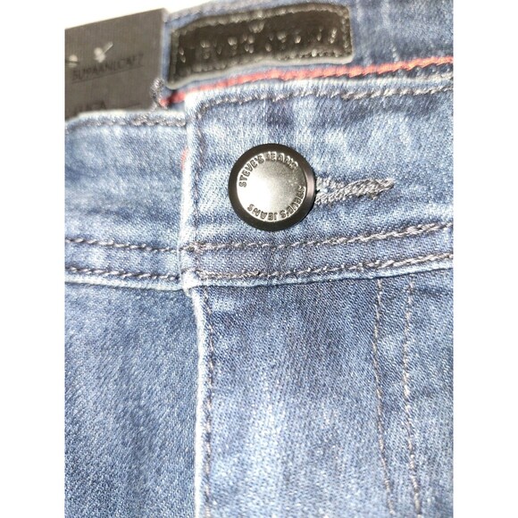 Steve's Jeans Mens Sz 30/32 Blue Dark Wash Stretch Distressed Ripped Slim Fit - Picture 6 of 6